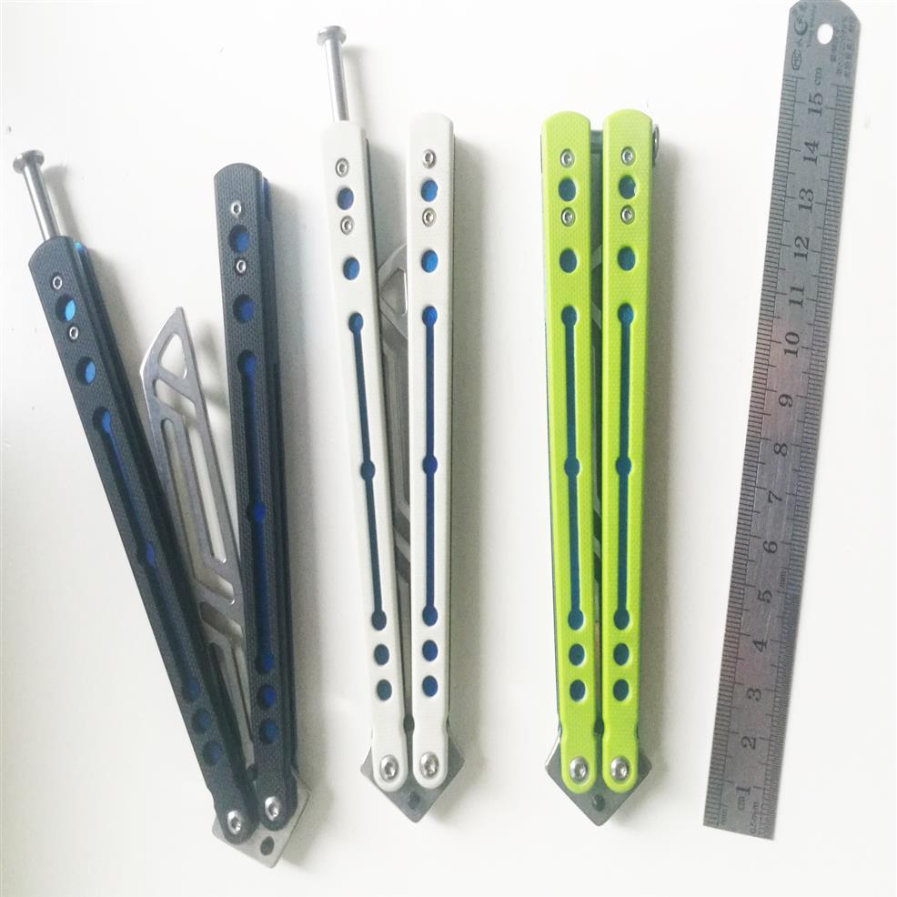 

Tactical Trainer Practice Metal Steel G10 Handle Bearings Blunt Butterfly244G