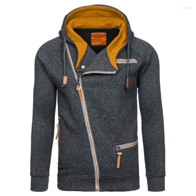 

Men' Hoodies ZOGAA Mens Sweatshirts Casual Zipper Jacket Spring Autumn Fashion Design Slim Fit Male Jackets And Coats Hooded Outwear, Dark gray
