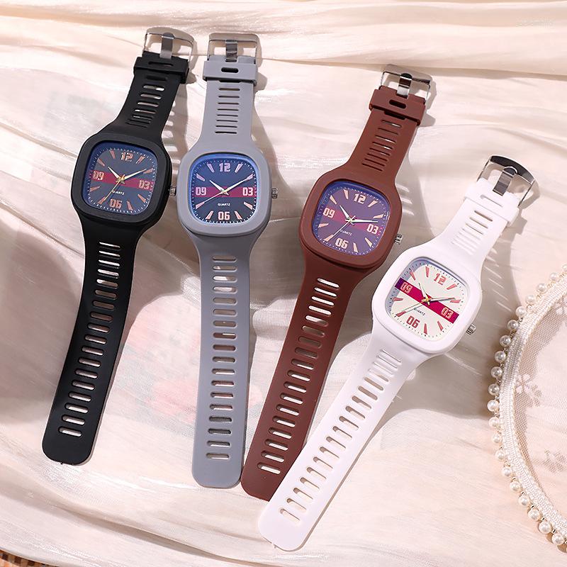 

Wristwatches Simple Women Fashion Watches 2022 Ulzzang Brand Square Female Quartz Drop Sport Clock Relogio Feminino, White