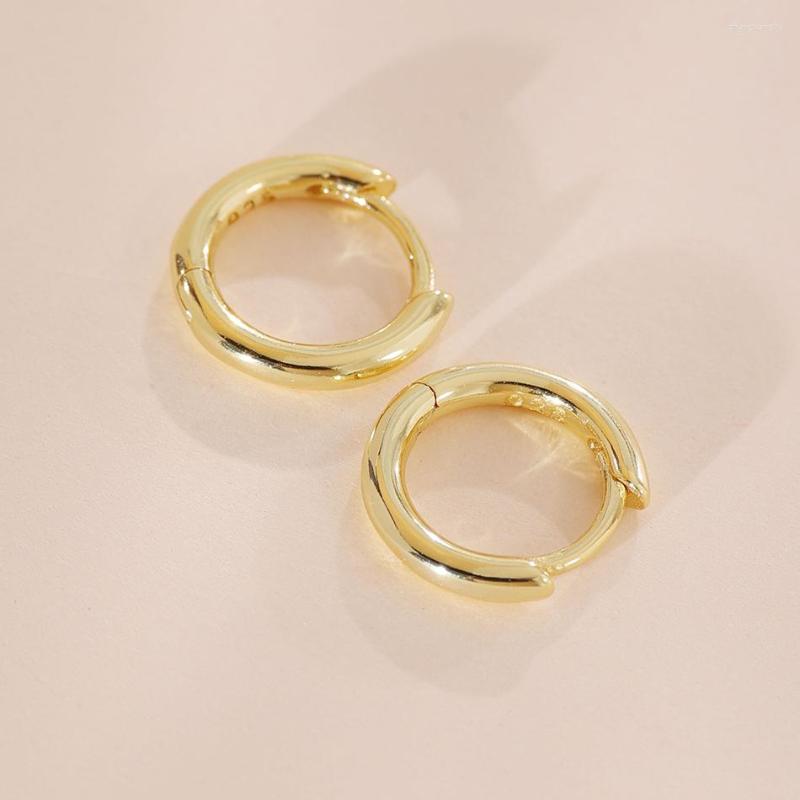 

Hoop Earrings 925 Sterling Silver With 18K Gold Plated Simple For Women Cartilage Ear Piercing Jewelry Mujer Pendientes