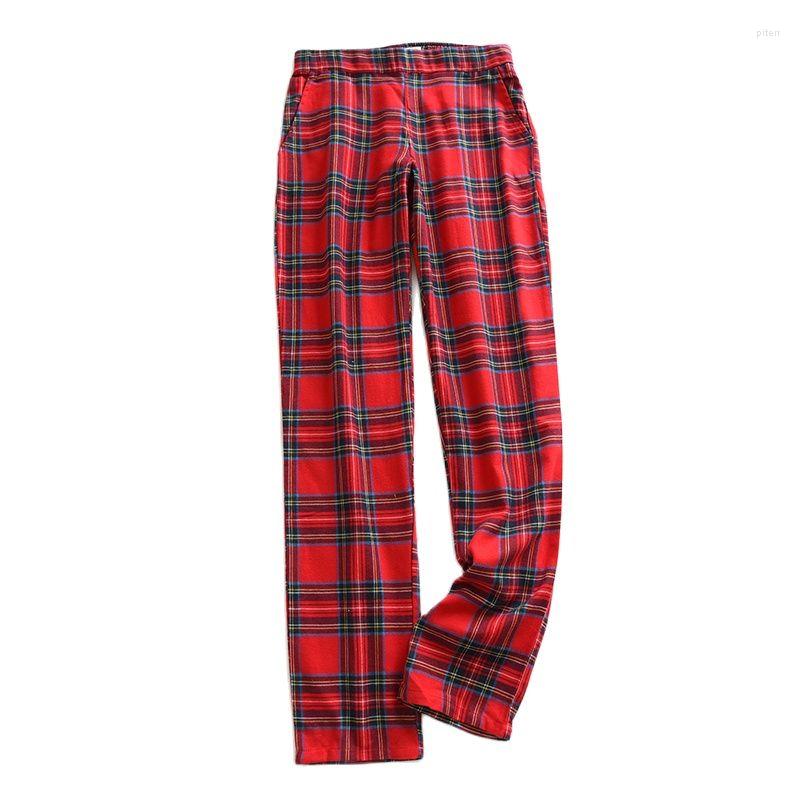 

Women's Sleepwear Ladies Trousers Plaid Sanded Pants Woven Cotton Wool Casual Lounge Bottom Women, Black line 3