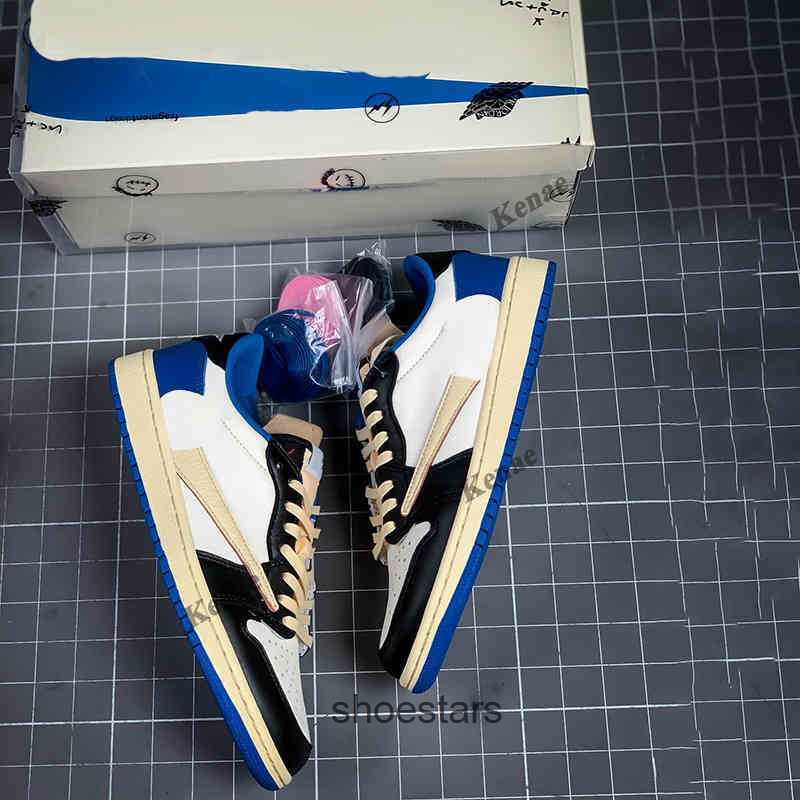 

Travis Scotts x Fragment Design OG 1S Low Mens Basketball Shoes Luxury designer Jumpman 1 Military Blue Womens running Sports Sneakers With, #1