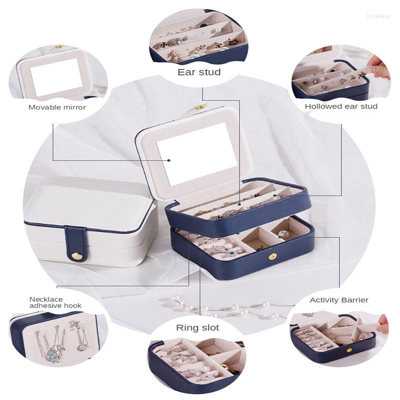 

Jewelry Pouches Box Multi-layer Ring Earring Storage Small Simple Princess European Style Korean Portable