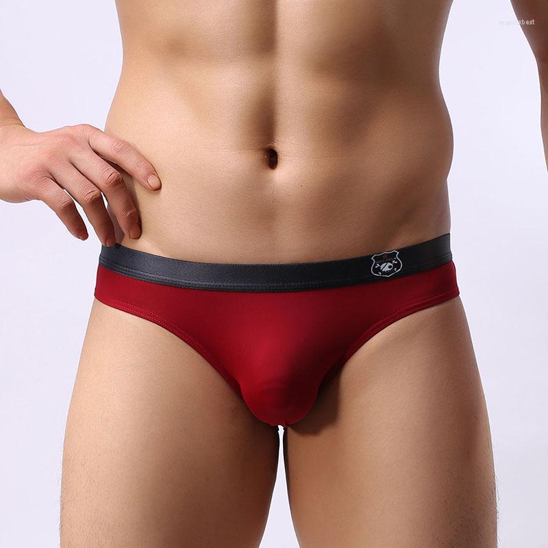

Underpants Brand Brave Person Men Gay Briefs Sexy Underwear Low Waist Nylon Bikini Cuecas Masculinas, Black