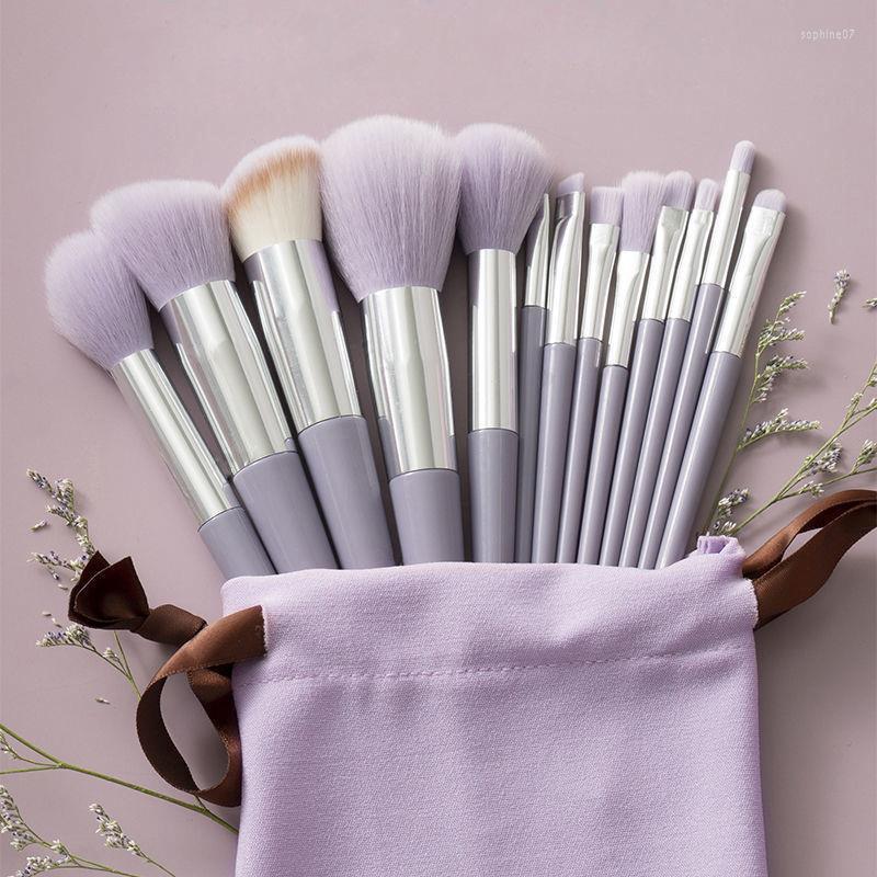 

Makeup Brushes Fashion 13pcs Portable Brush Set With Bag Soft Fiber Concealer Eyeshadow Foundation Blush Face Make-up Cosmetic Tools Kit