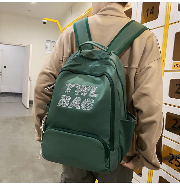 

2023 Men's Backpack Fashion Versatile Letter Backpacks for Junior School bag Students Campus High Beauty schoolbag high capacity grils bags, Army green 778