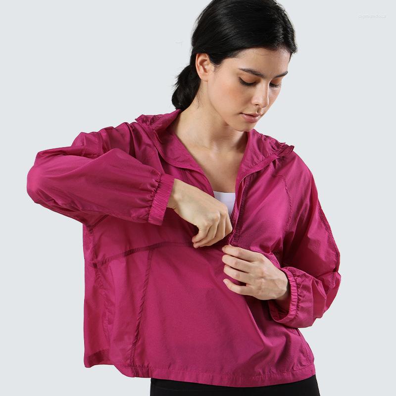 

Active Shirts Summer Sunscreen Jacket Ultra Thin Yoga Lightweight Breathable Outdoor Clothing Women, Blue