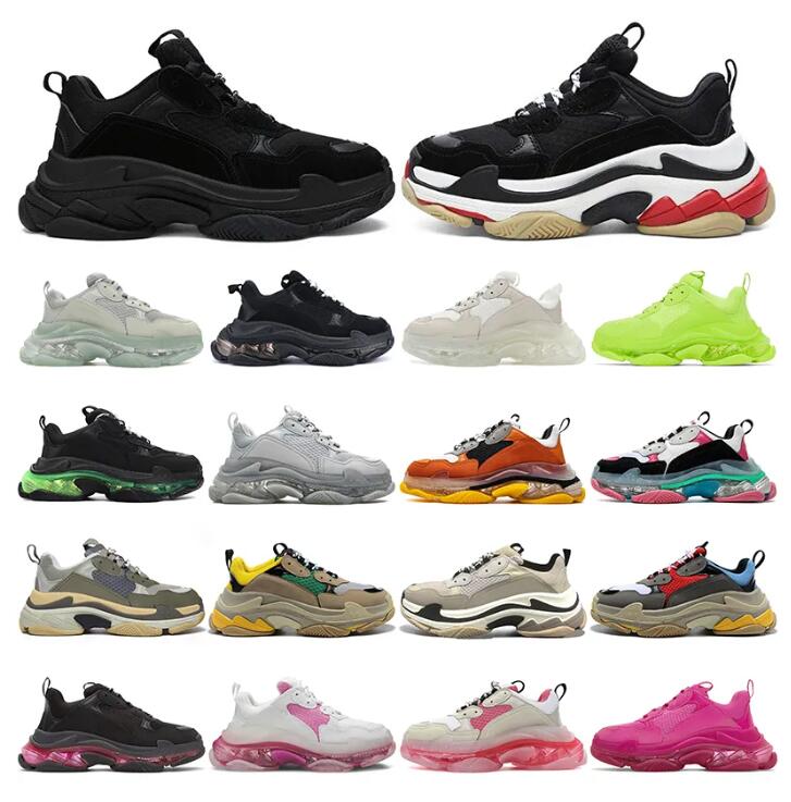 

Designer triple s casual shoes Men Luxury Clear Sole Black White Beige Teal Blue Bred Red Pink Mens Women Designer Outdoor Platform Trainers