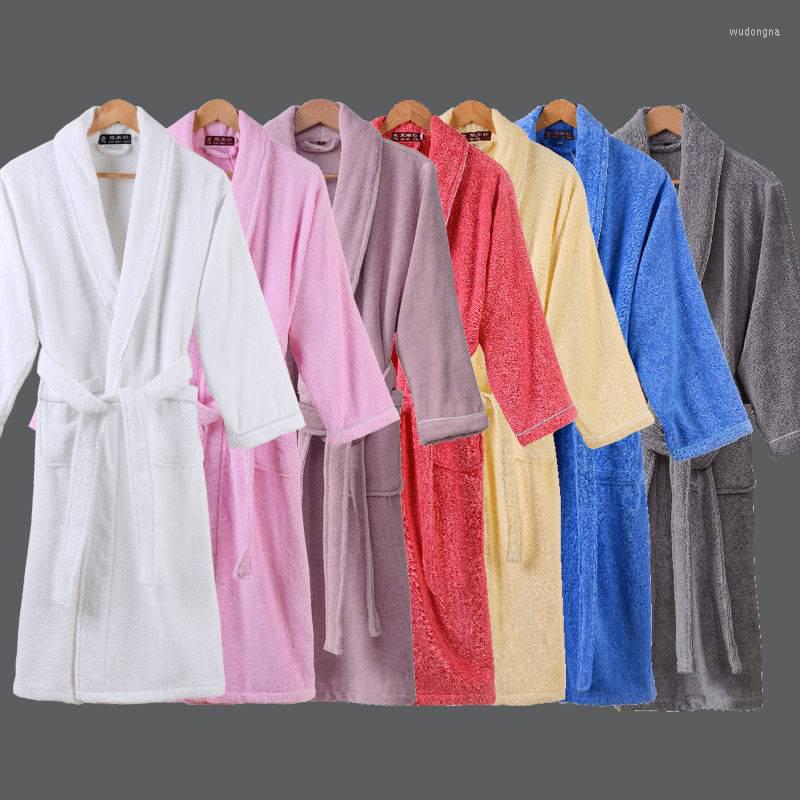 

Men's Sleepwear Bathrobe Men Luxury Cotton Thick Warm Men's Robe Bridesmaid Towel Fleece Long Male Dressing Gown Nightgown, Blue