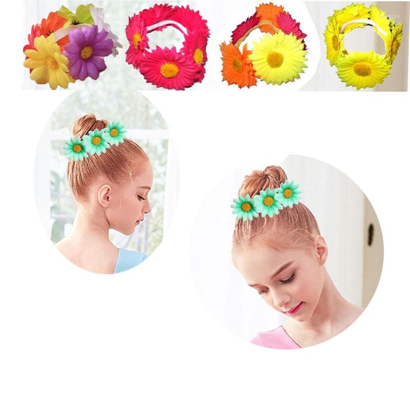 

Hair Accessories Girl Chrysanthemum GARLAND BUN RING Elastic Wreath Crown Wedding Headband Magic Donut For Baby, White