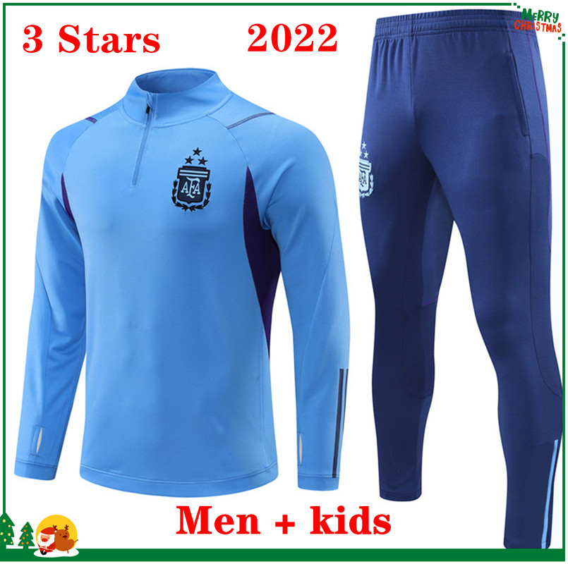 

2022 3 Stars Argentina soccer tracksuit 22 23 argentina 3 stars Mens and kids kit football training tracksuits jogging jersey shirt 2023 survetement foot chandal, Shorts