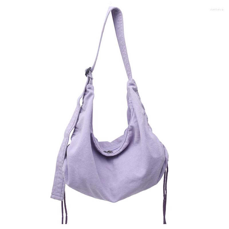 

Evening Bags Large Capacity Leisure Or Travel South Korea Style Packages Solid Canvas Shoulder For Women Cotton Soft Hobos, Beige