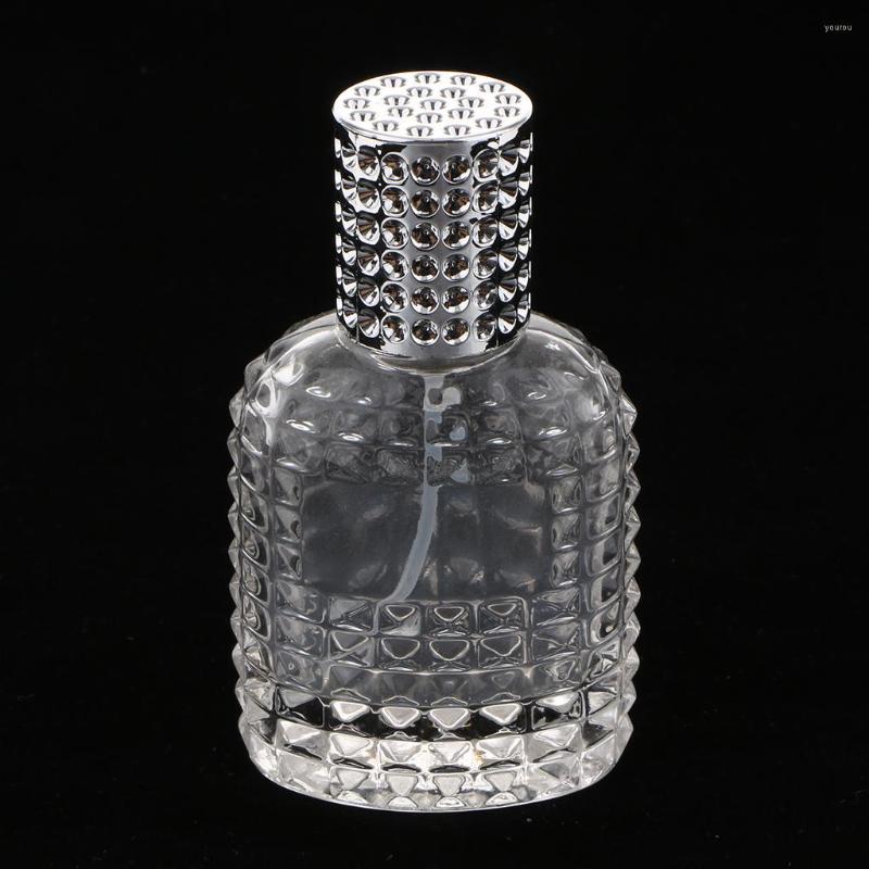 

3pcs Crystal Glass Pineapple Design Empty Refillable Perfume Fragrance Spray Bottle Travel Size Silver 50ml