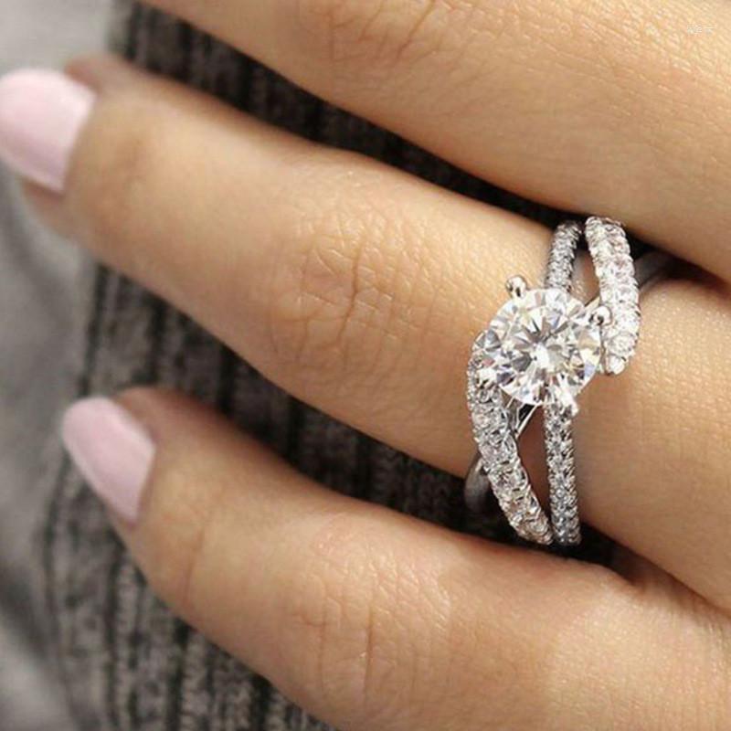 

Wedding Rings Fashion Jewelry Women's Zircon Rose Gold Ring Engagement Gifts