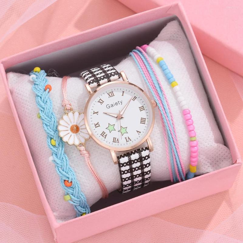 

Wristwatches Gaiety Brand Fashion Women Watch Set Leather Ladies Luxury Bracelet Quartz Wristwatch Simple Clock Gift Reloj, 4659 black