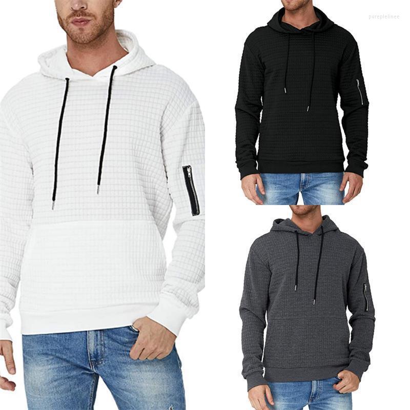 

Men' Hoodies Autumn Spring Casual Sweatshirts Man Coats Clothing Male Outwear Hooded With Zipper Pocket, Black