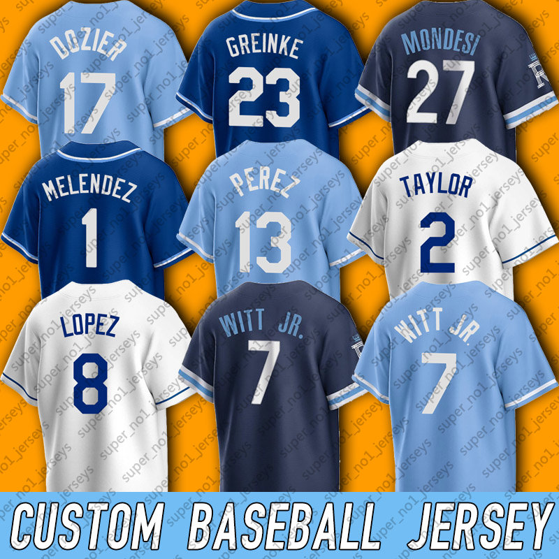 

Kansas City 7 Bobby Witt Jr Baseball Jersey Hunter Dozier Salvador Perez Nicky Lopez MJ Melendez Jerseys Michael Taylor Kyle Isbel Brad Keller Ryan OHearn Brett, Man custom jersey (hj)