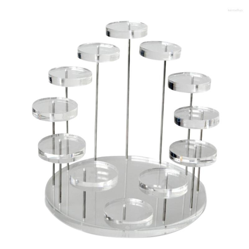 

Jewelry Pouches 12 Round Tray Display Rack Earrings Bracelet Necklace Ring Storage
