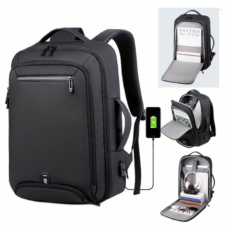 

Backpack Men Multi-function 15.6 Inch Laptop Business Notebook Expandable Travel Rucksack School Bag Handbag For Male, Film coating