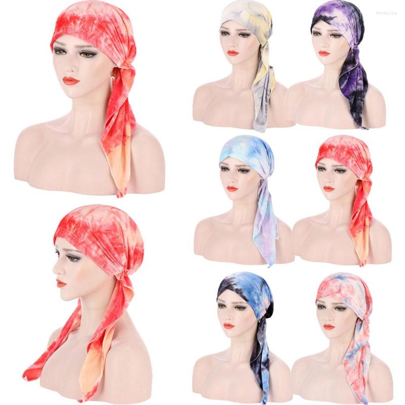 

Ethnic Clothing Fashion Muslim Woman Inner Hijabs Hats Turban Print Head Cap Hat Beanie Ladies Hair Accessories Scarf Loss