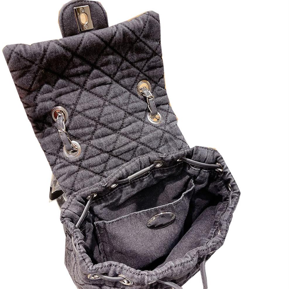 

2022Vintage Mini Denim Designer Backpack Bags Quilted Aged Fashion Trends High Quality Luxury Designer Large Capacity Womens Sho223I, Box