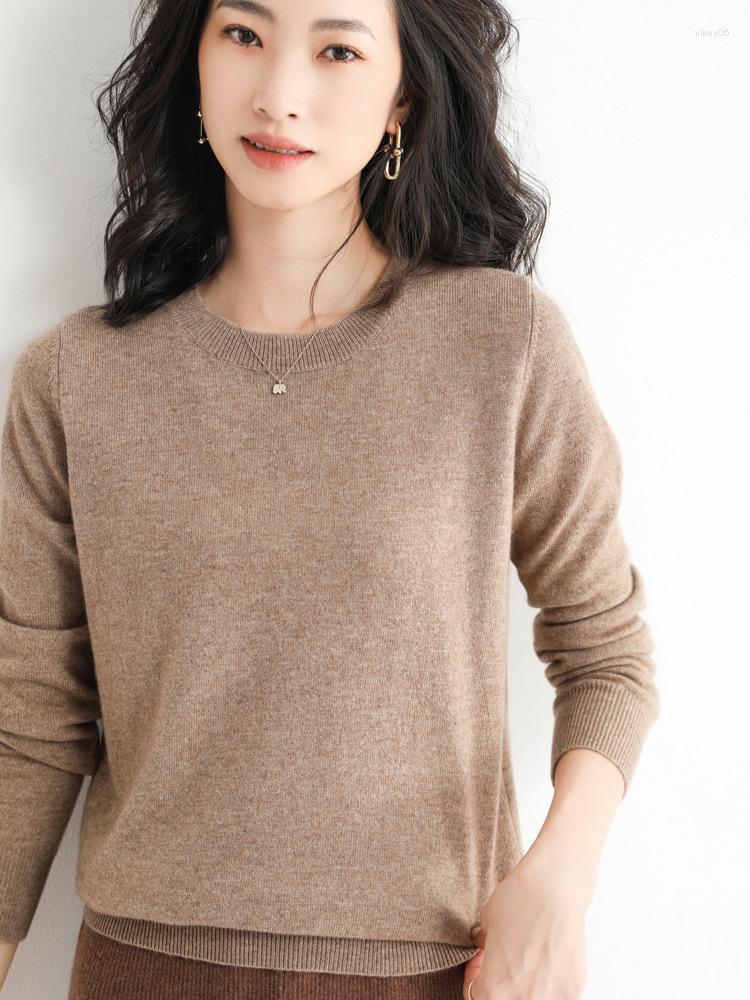

Women' T Shirts Women' Long Sleeve Solid Color Autumn And Winter Crewneck Top 2022 Gray, Beige