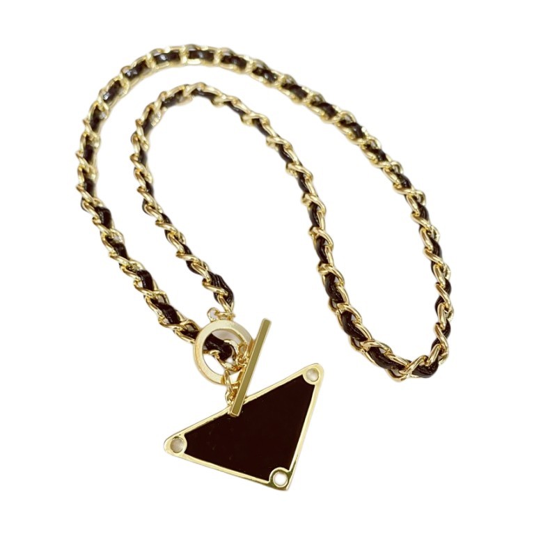 

handmade jewelry love necklace heart silver chain tennis chains necklaces designer jewelry luxury women clover stainless steel 18K Gold Plated Triangle pendant