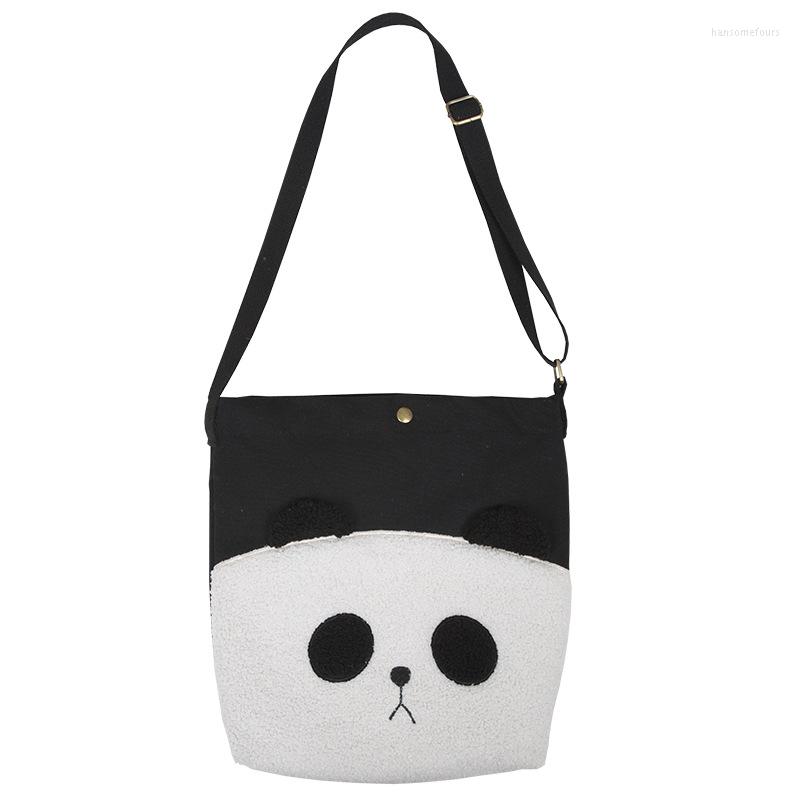 

Evening Bags Big Face Panda Student Shoulder Bag Large Capacity Canvas Messenger, Beige