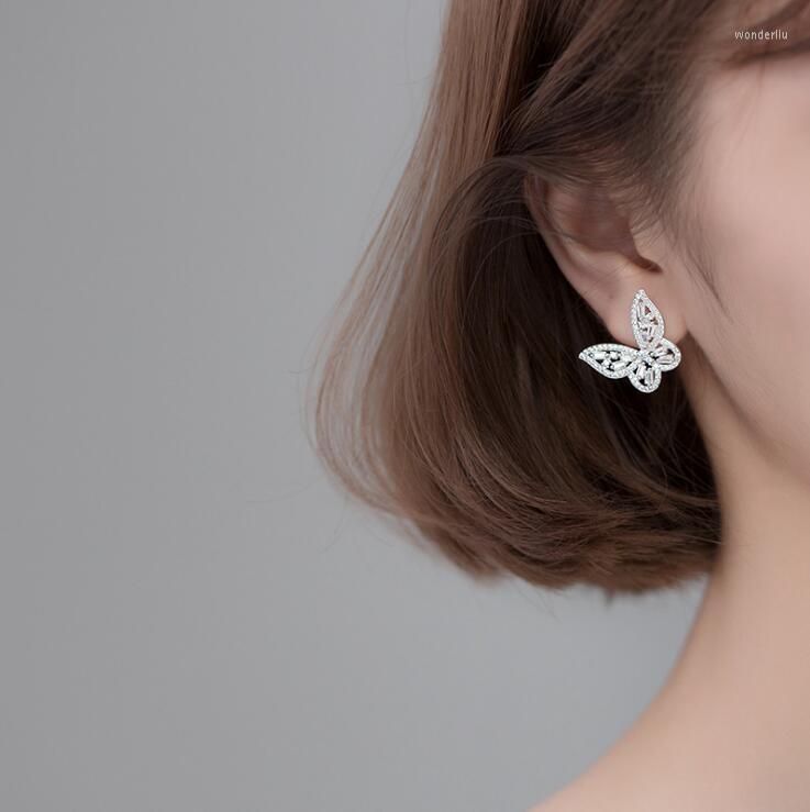 

Dangle Earrings Butterfly Style Silver 925 Sterling Drop With Cubic Zirconia