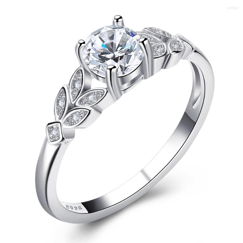 

Wedding Rings Fashion For Women Elegant Temperament Jewelry Girls Rose Silver Color Filled Cubic Zirconia Engagement Ring