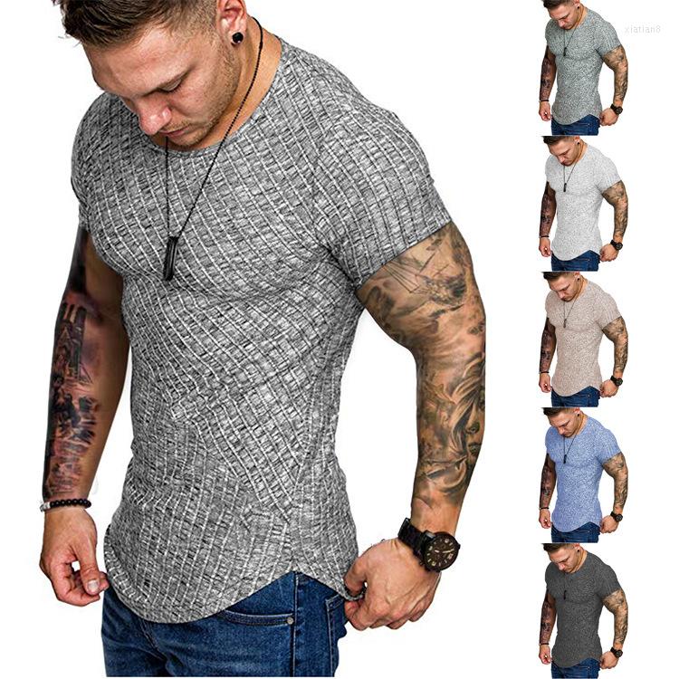 

Men' T Shirts 2022 Summer Casual Short Sleeves Shirt O Collar Fashion Fitness Street ----3XL, Black