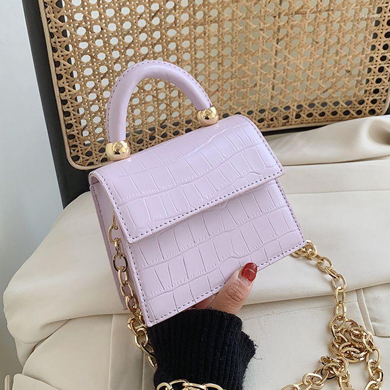 

Evening Bags Stone Patent Mini Crossbody For Women 2022 Small Handbag Bag PU Leather Hand Ladies Designer S2136, Black