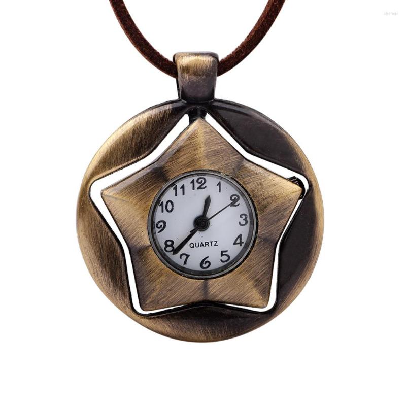 

Pocket Watches Can Be A 360 Degree Rotation Five-pointed Star Watch Sweater Necklace Women's Table, Picture shown