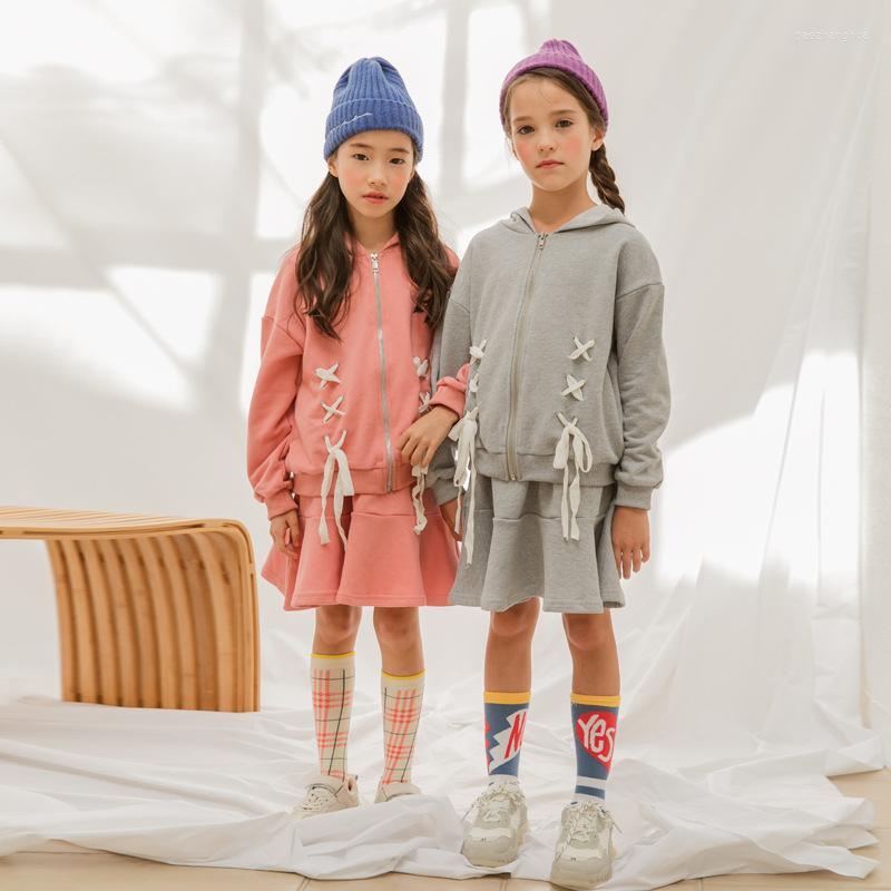 

Clothing Sets Autumn And Winter Girls Set Baby Hooded Sweatshirts Skirt Two Pieces Kids Casual #8106, Gray