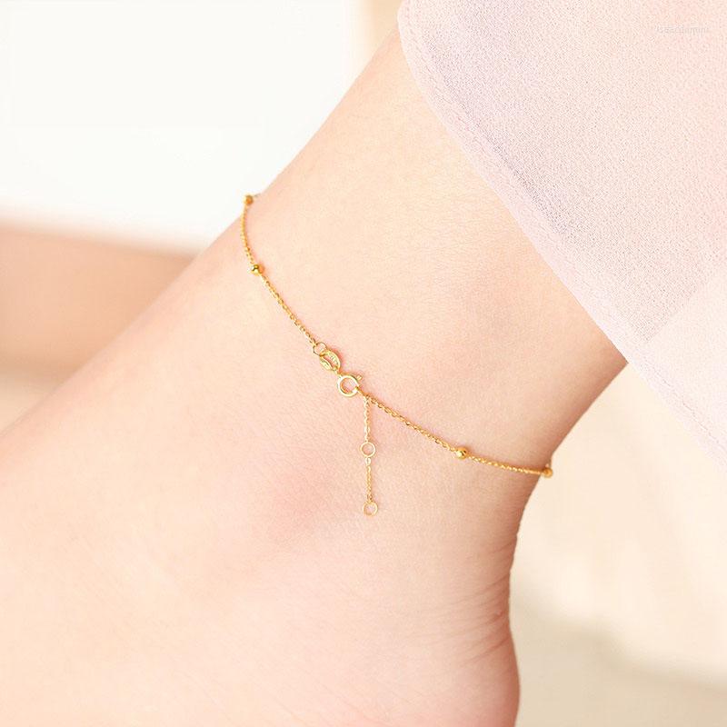 

Anklets NYMPH Genuine 18K Gold Anklet Pure AU750 Yellow White Rose Fine Jewelry For Women Luxury Gift J500