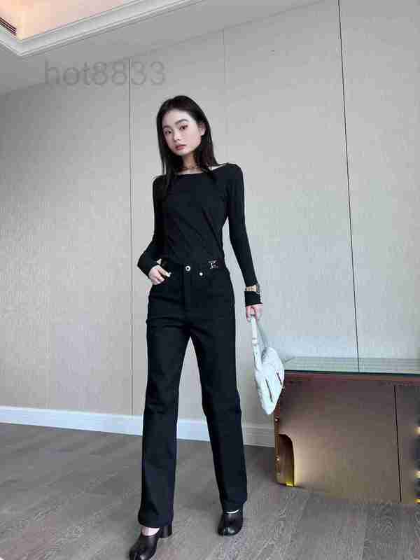 

Women' Jeans Designer Waist Dark Fashion Temperament Loose Slim Work Dress TOX1, Black12