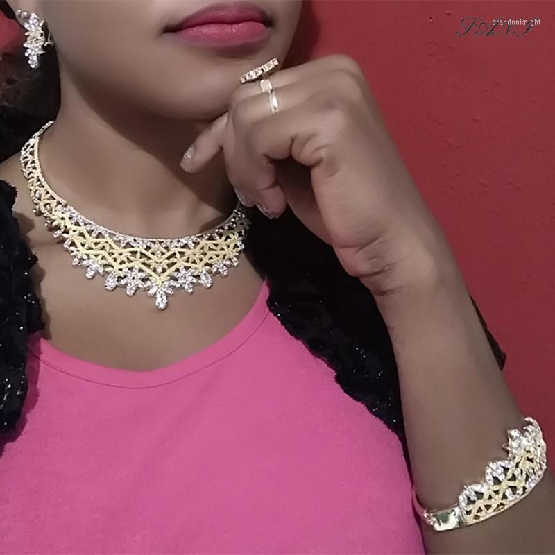 

Necklace Earrings Set Fani Fashion African Beads Jewelry Nigerian Wedding Woman Accessories Dubai Gold Designer Wholesale, Picture shown