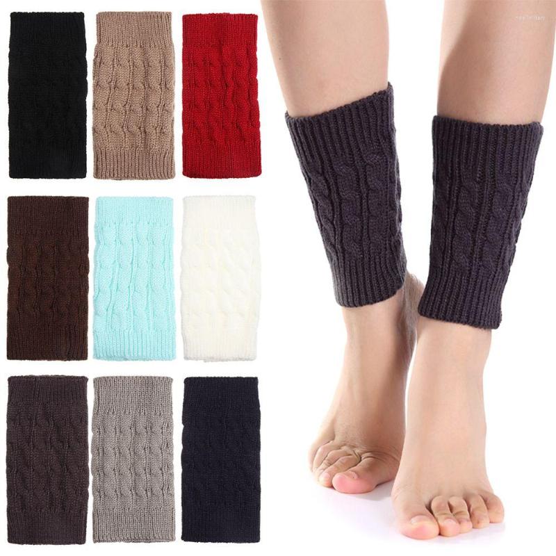 

Women Socks Women's Knitted Leg Warmer Winter Short Warmers Boot Cuffs Fashion Thermal Ladies Legging Foot Toppers, Black