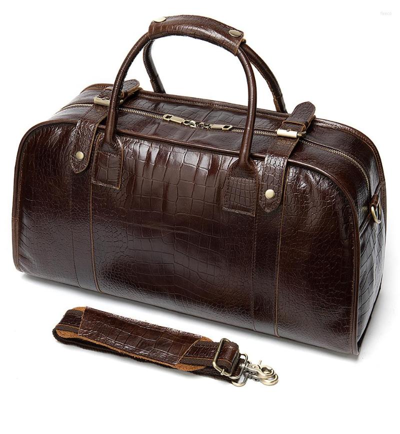 

Duffel Bags Sbirds Men's Travel Genuine Leather Hand Bag And Luggage Weekend Duffle, Brown3