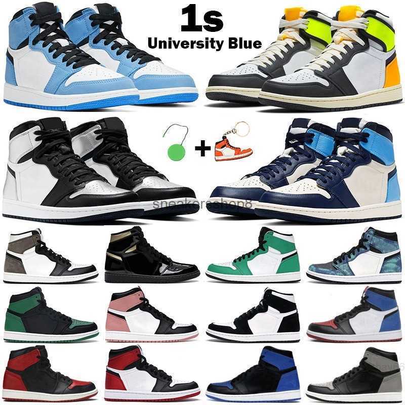 

Mens Women Basketball Shoes 1s High Og Jumpman 1 University Blue Mid Light Smoke Grey Chicago Silver Toe Twist Obsidian Men Sneakers, 14