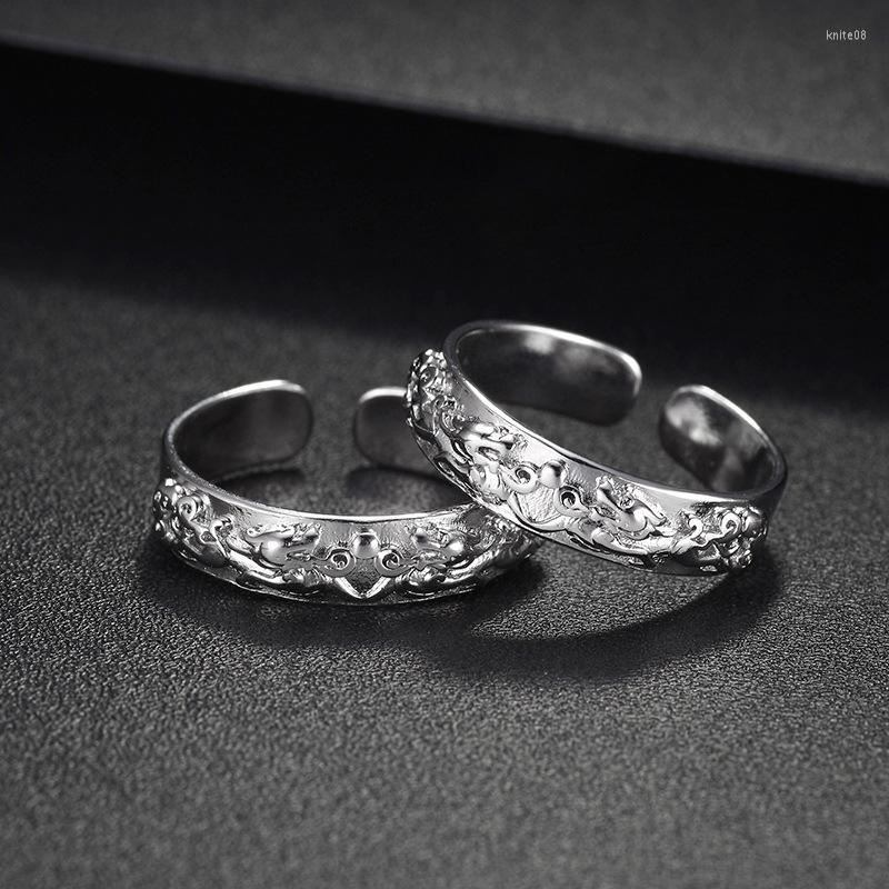

Cluster Rings China-Chic Pixiu Ring Male Fashion Personality Opening Single Index Finger Female Retro Simple End