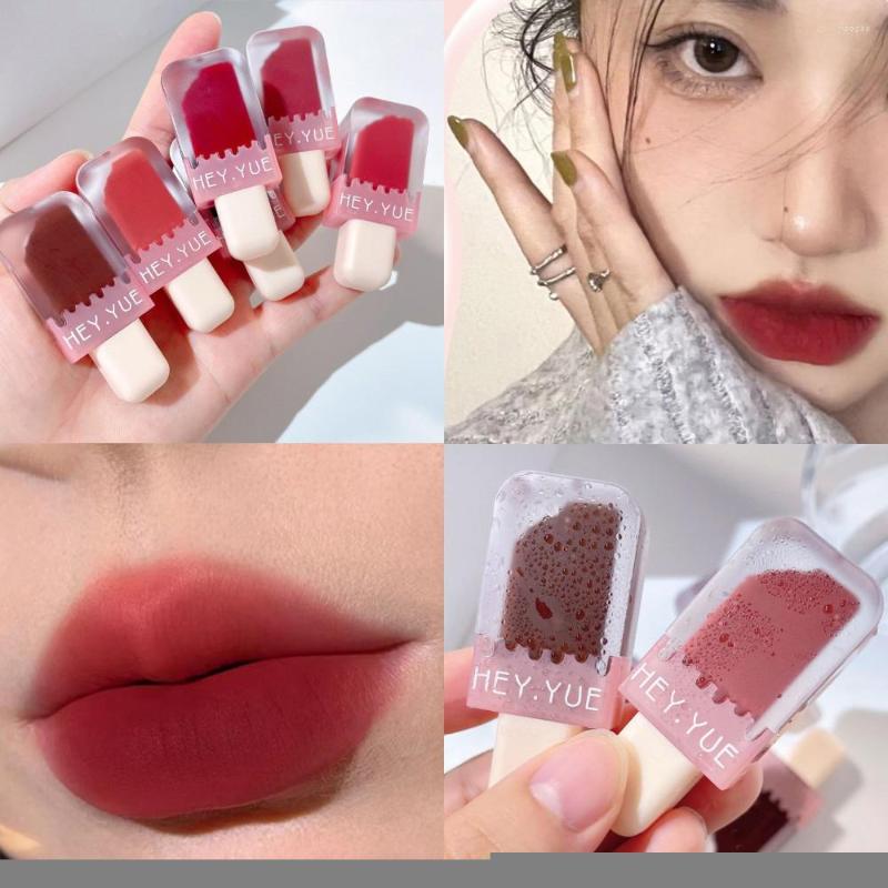 

Lip Gloss 6Color Ice Cream Velvet Matte Lipstick Blush Waterproof Long Lasting Sexy Lipgloss Non-Stick Cup Makeup Tint Cosmetic, S01
