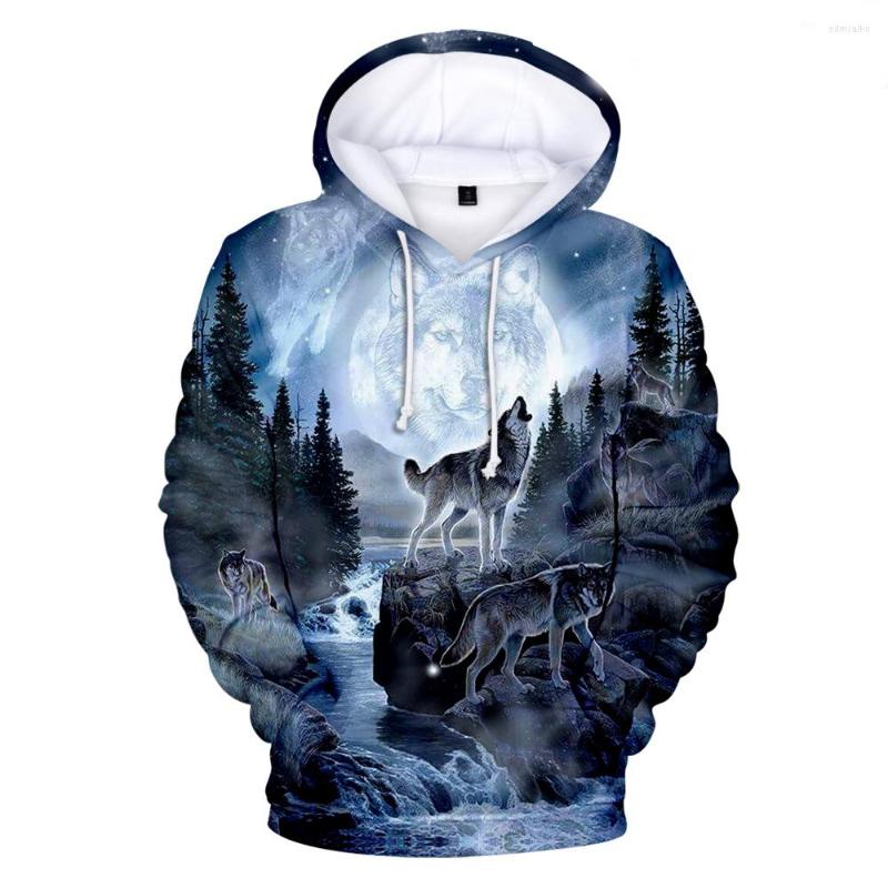 

Men's Hoodies Wolf Pullovers Clothes Hip Hop 3D Print Spring Men/women Plus Size Wild Animal Casual Hoodie Sweatshirts