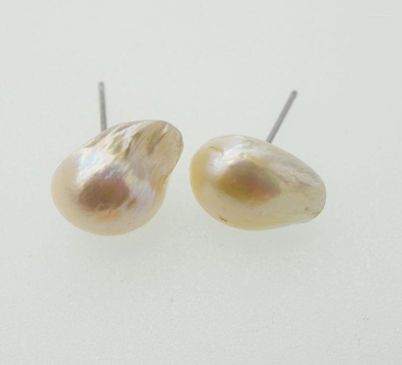 

Stud Earrings Freshwater Pearl White Baroque 10 15mm FPPJ Wholesale Beads Nature