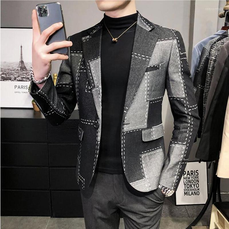 

Men's Suits 2022 Men's Clothing Spring Casual Denim Suit Jacket/Male Slim Fit Business High Quality Cowboy Blazers/Man Tuxedo Coat, Black