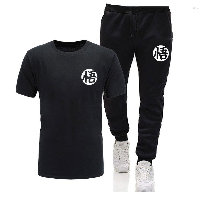 

Men' T Shirts Summer Brand T-shirt Two Piece Tracksuit Casual Suits Clothing Man Tops Pants Male Sweatshirt H, Gray