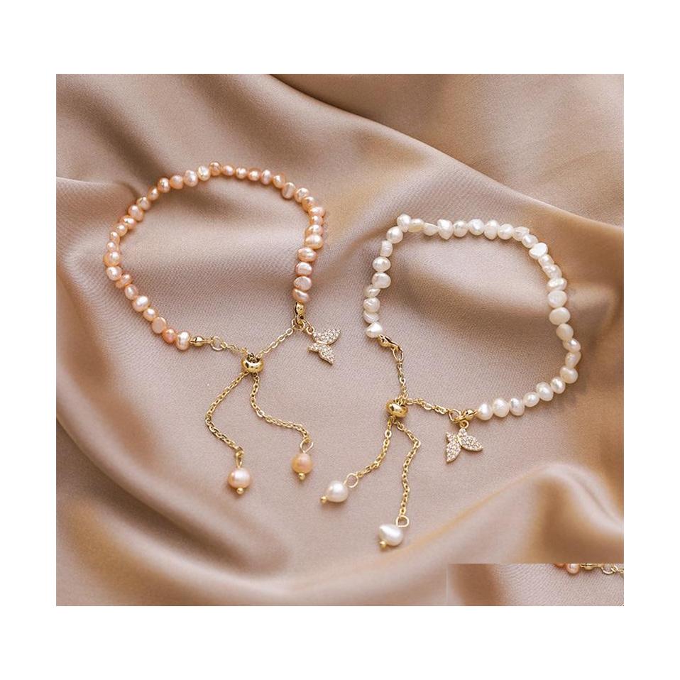 

Beaded Strands Jewelry For Women Mother Of Pearl Butterfly Wedding Set Earrings Necklace Bracelet Beaded 3681 Q2 Drop Delivery Brace Dhqkp