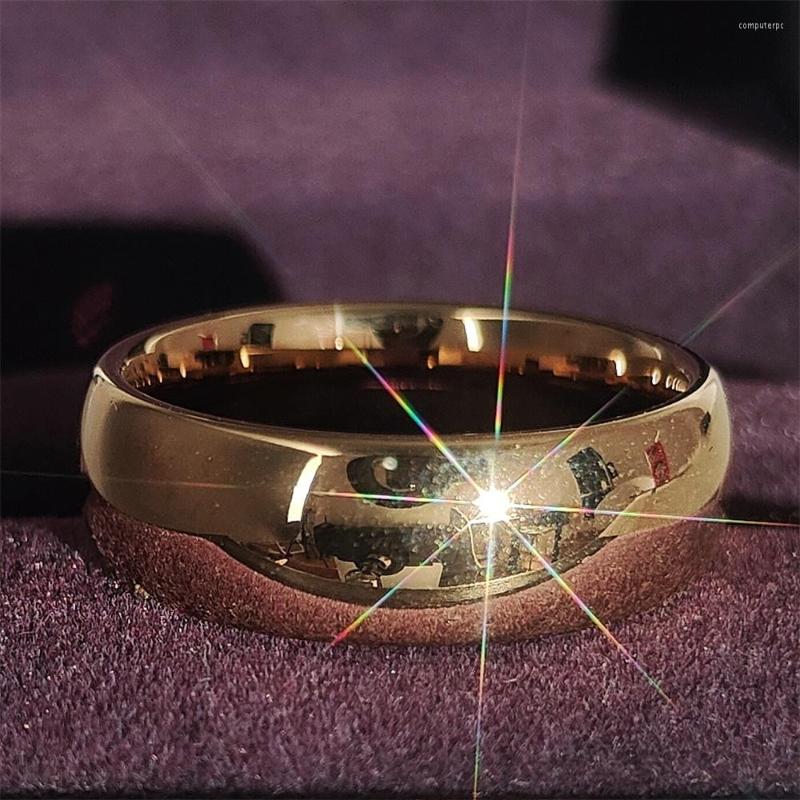 

Wedding Rings 2022 8mm Width Tungsten Gold Color Titanium Men Ring Engagement Anniversary Gift Jewelry Drop R7694