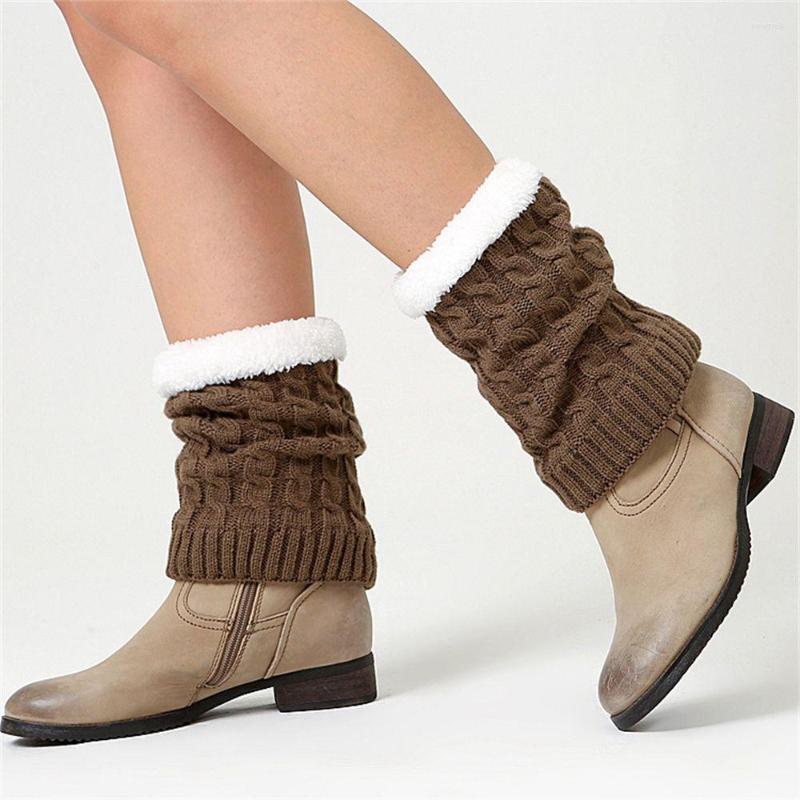 

Women Socks Winter Ankle Plus Fleece Crochet Knitted Boot Cuffs Toppers, Black