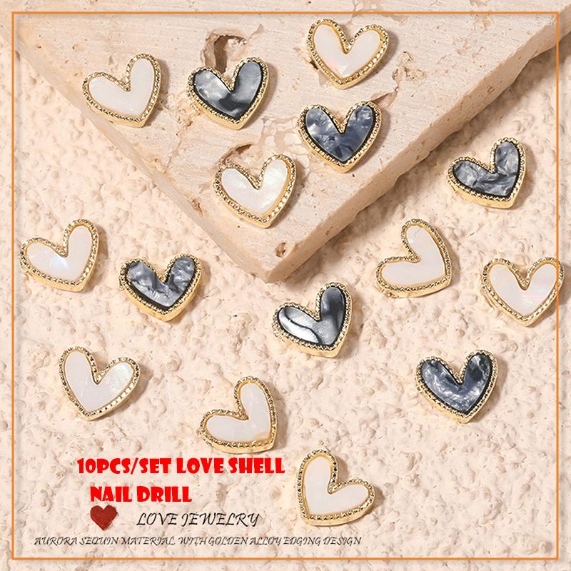 

Nail Art Decorations 10Pcs Love Heart Shaped Rhinestones Gradient 3D Charms Drills Rhinestone
